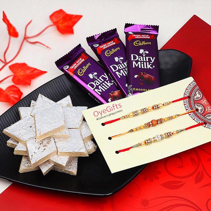 Kaju katli with Dairy Milk Rakhi Combo