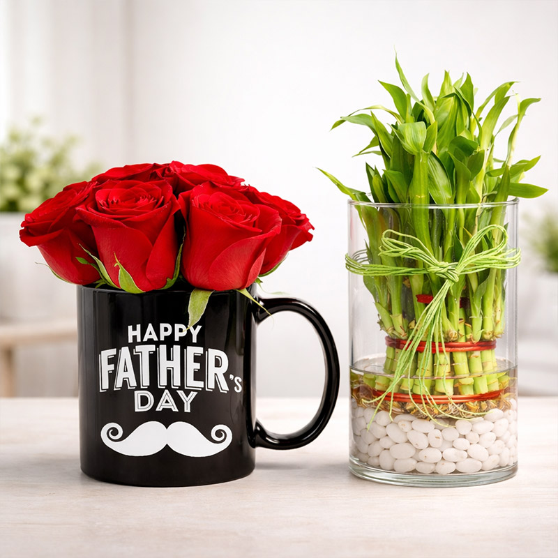 Father's Day Rose N Bamboo Hamper