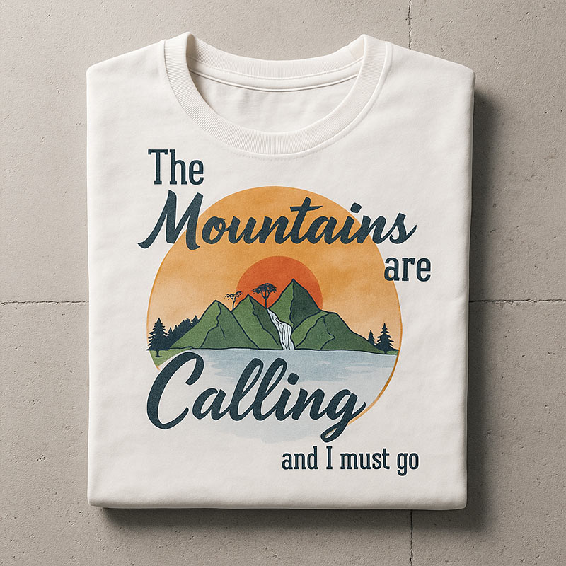 The Mountains Are Calling Graphic T-Shirt with The Man Company Black Perfume Combo