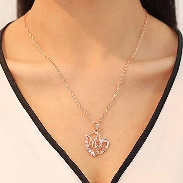 Rose Gold Plated Dual Heart Pendant for mom