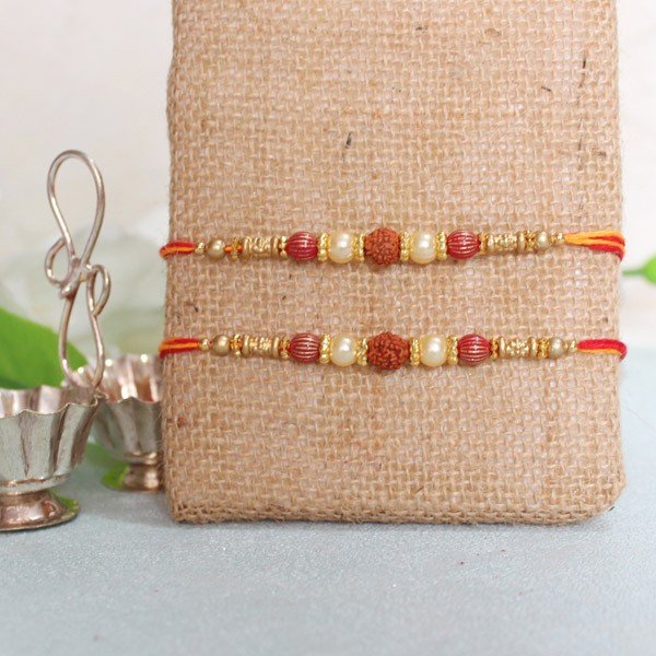Pearl Rudraksha Rakhis