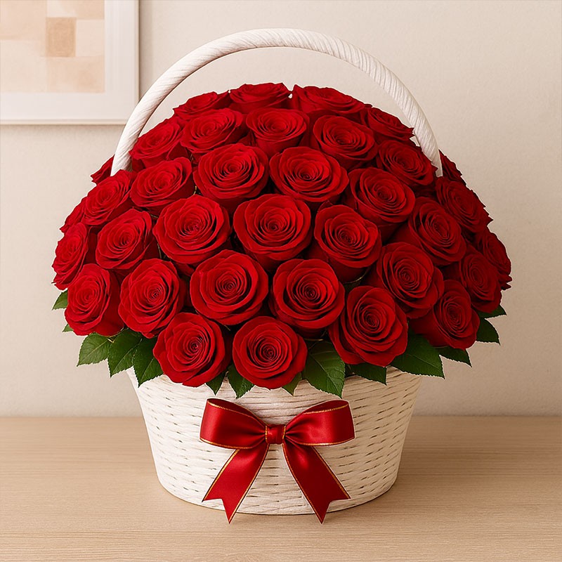 Romantic Roses Basket