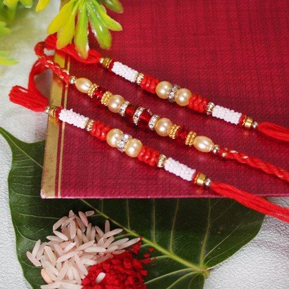 Stone Studded Beaded Rakhis