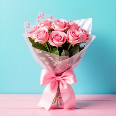 Delightful Pink Roses Bouquet