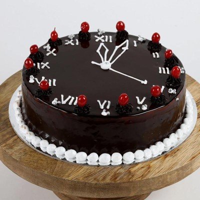 New Year Clock Chocolate Cake- Half Kg
