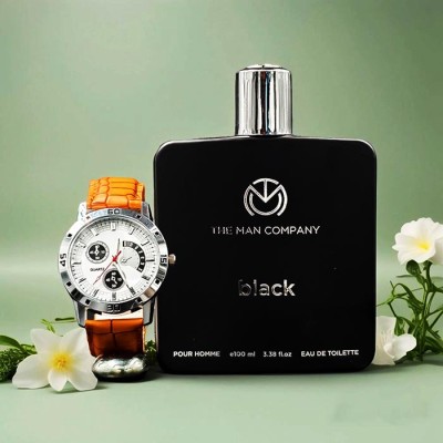 Mens Watch with Luxury Perfume Gift Combo Pack