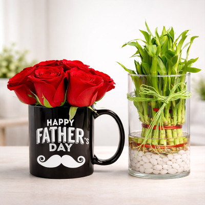 Father's Day Rose N Bamboo Hamper