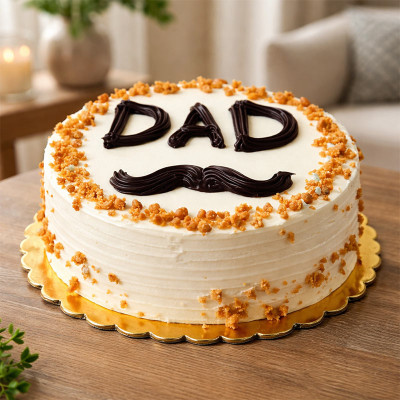 Mustache Shape butterscotch  Cake