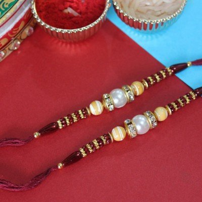 Attractive Beaded Rakhi Pair