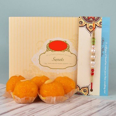 Pearl Rakhi N Motichoor Laddoo 