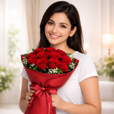 Stunning Red Roses Bunch
