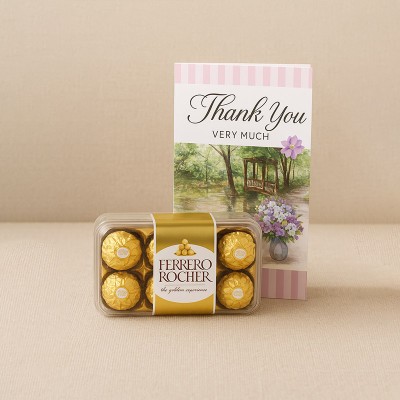 Thank You Card with Ferrero Rocher Chocolate Box